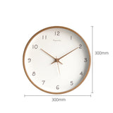 Minimalist Wall Clock  Natural Wood Frame with Rose Gold Numbers - Product detail 6