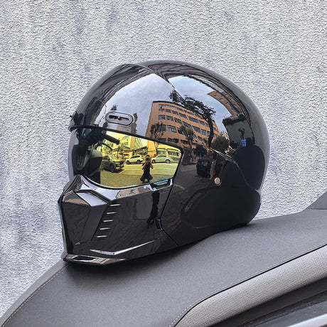Full Face Motorcycle Helmet  Matte Black Racing Design - Product detail 4