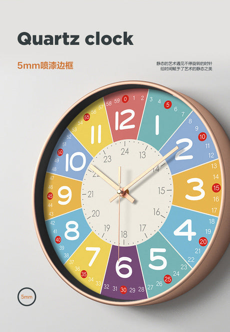 Educational Wall Clock  Rainbow Color Teaching Design - Product example