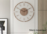 Nordic Wall Clock  Natural Wood Minimalist Design - Detailed view