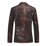 Abstract Pattern Blazer  Red Black Textured Design - Detailed view