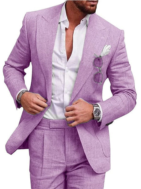 Linen Business Suit  Modern Slim Fit Two-Piece - Product detail 6