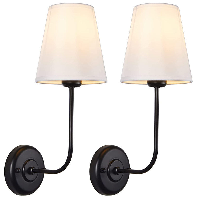 Modern Wall Sconce  Brass Arm Linen Shade - Product detail 9