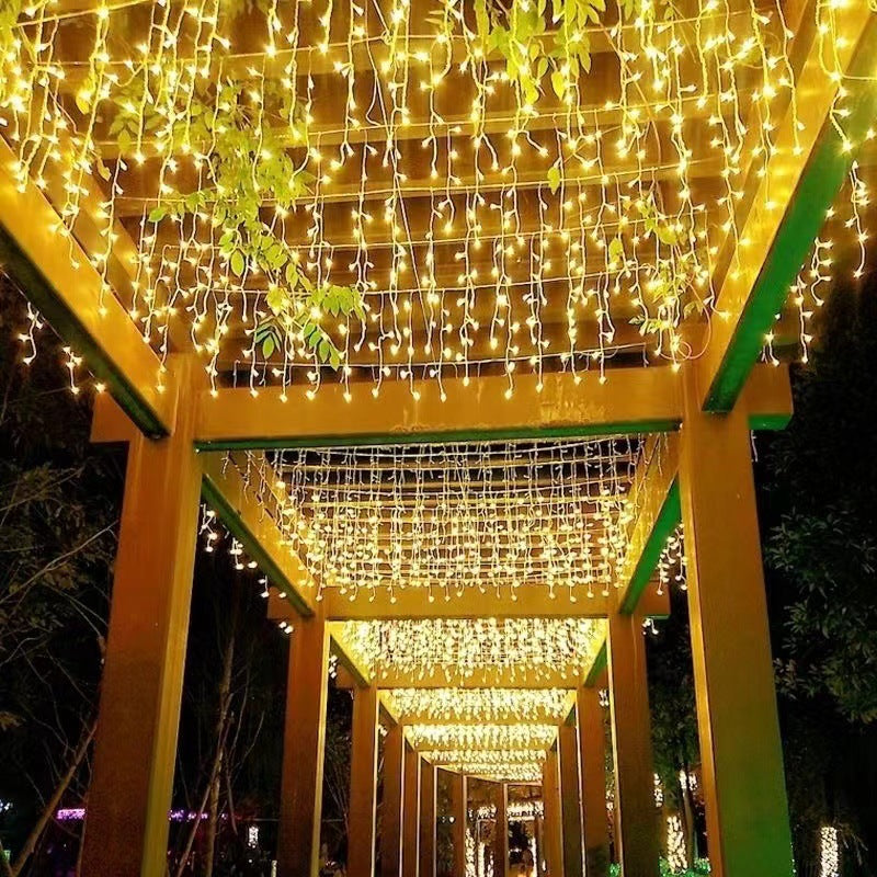 Outdoor Curtain Lights  LED Icicle Waterfall Display - Product showcase