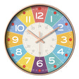 Educational Wall Clock  Rainbow Color Teaching Design - Product showcase