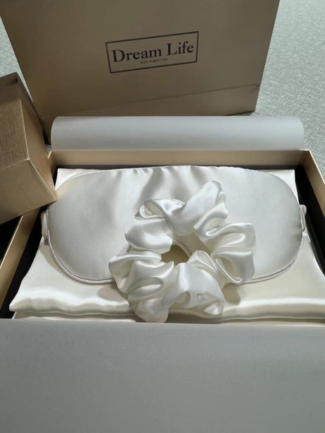 Luxury Silk Sleep Set  Mulberry Silk Pillowcase With Eye Mask - Product example