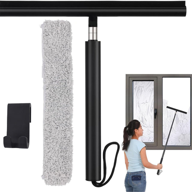 Extendable Glass Squeegee  Telescopic Stainless Steel Design - Product showcase