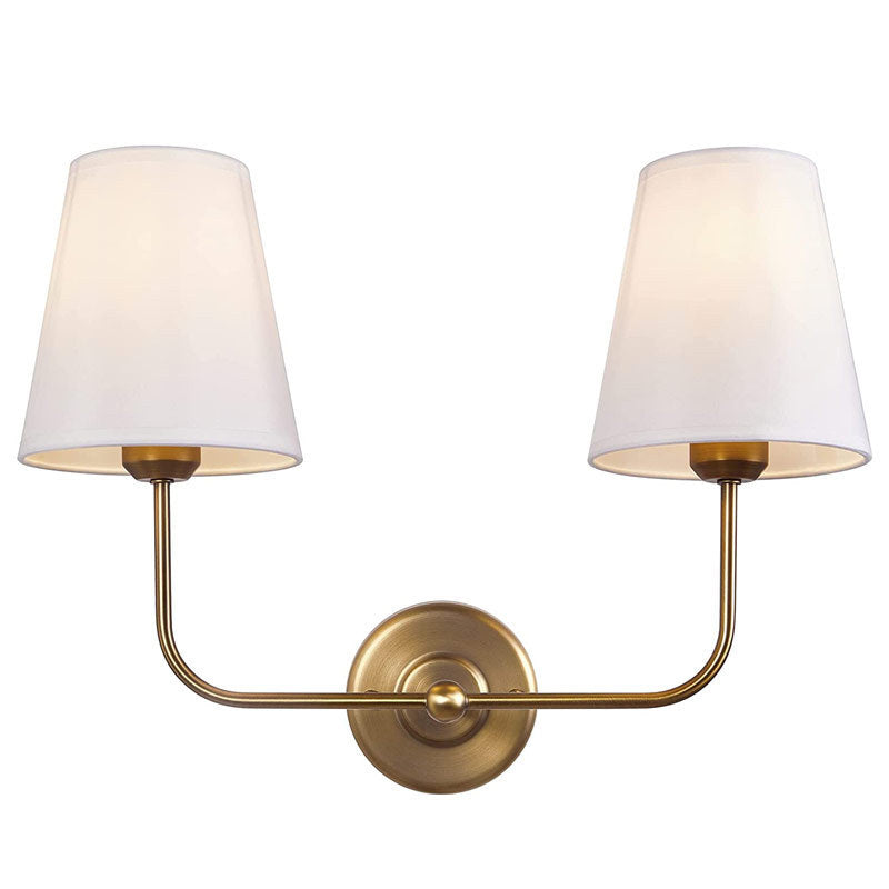Modern Wall Sconce  Brass Arm Linen Shade - Product detail 10