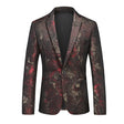 Abstract Pattern Blazer  Red Black Textured Design - Product showcase