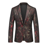 Abstract Pattern Blazer  Red Black Textured Design - Product showcase
