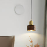 Modern Japanese Pendant Light  Brass Black Cylinder Design - Product detail 7