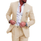Linen Business Suit  Modern Slim Fit Two-Piece - Detailed view
