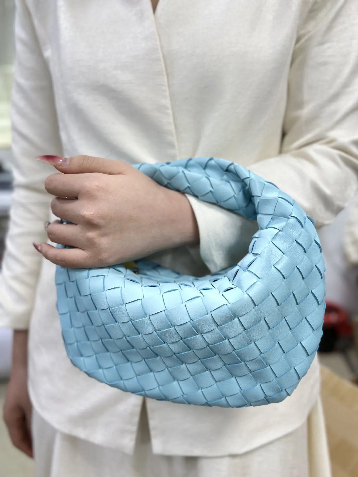Woven Leather Hobo Bag  Intrecciato Pattern Design - Product detail 10