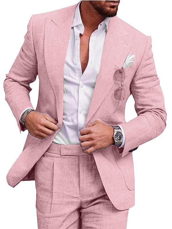 Linen Business Suit  Modern Slim Fit Two-Piece - Product detail 4
