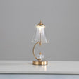 Crystal Table Lamp  Curved Gold Base with Glass Shade - Product showcase