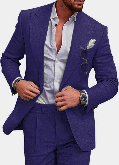 Linen Business Suit  Modern Slim Fit Two-Piece - Product detail 8