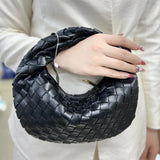 Woven Leather Hobo Bag  Intrecciato Pattern Design - Product showcase