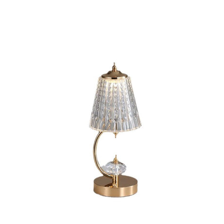 Crystal Table Lamp  Curved Gold Base with Glass Shade - Product detail 4