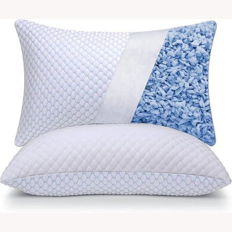 Memory Foam Cooling Pillow  Bamboo Blend Cover With Lavender Infusion - Product showcase