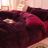 Plush Velvet Bedding Set  Soft Pink Duvet Cover with Pompom Trim - Product detail 30