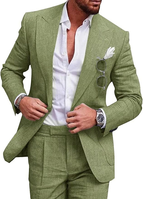 Linen Business Suit  Modern Slim Fit Two-Piece - Product detail 7