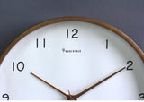 Minimalist Wall Clock  Natural Wood Frame with Rose Gold Numbers - Product detail 7