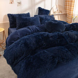 Plush Velvet Bedding Set  Soft Pink Duvet Cover with Pompom Trim - Product detail 31