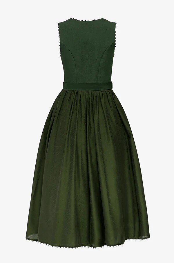 Traditional Dirndl Dress  Forest Green with Lace Trim - Product example