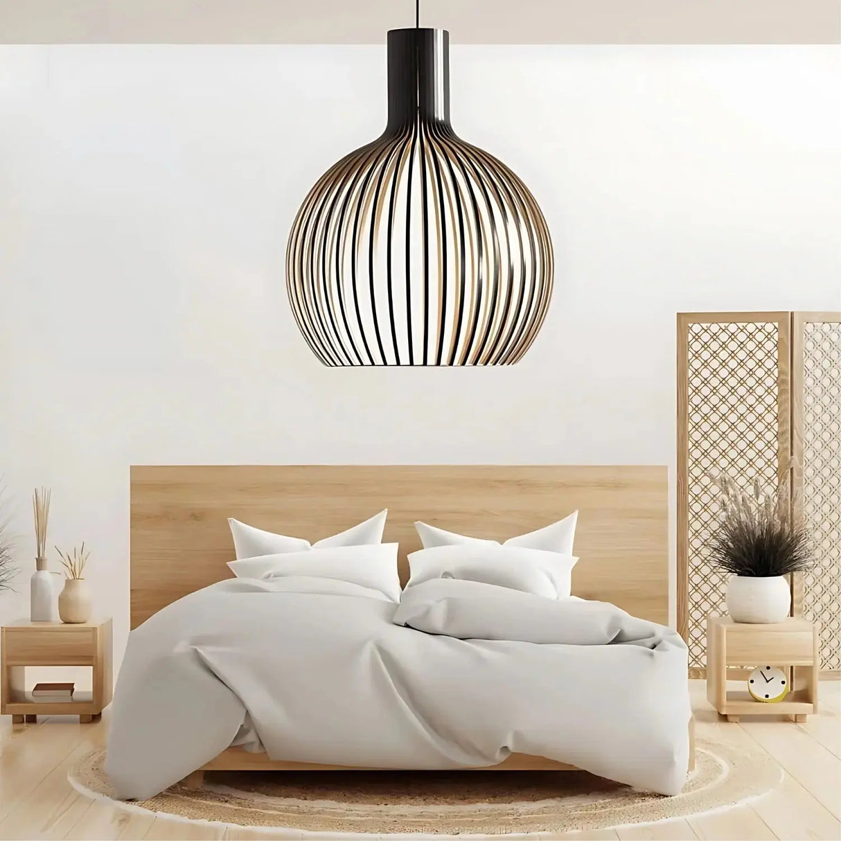 Danish Pendant Light  Wooden Globe Hanging Lamp - Product detail 7