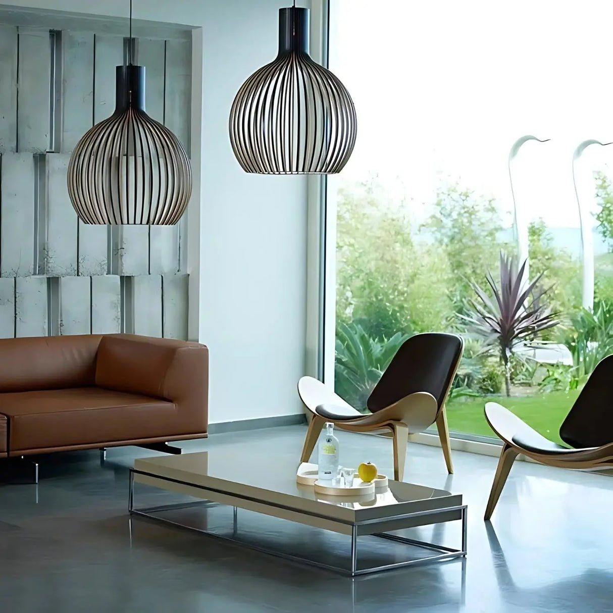 Danish Pendant Light  Wooden Globe Hanging Lamp - Product detail 5