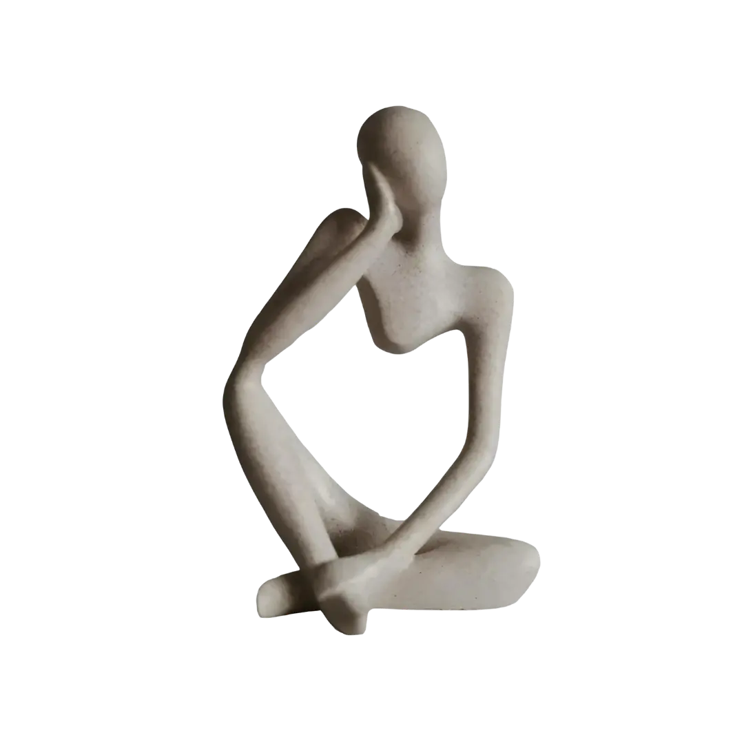 Abstract Thinker Sculpture  Minimalist Resin Art Decor - Detailed view