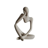 Abstract Thinker Sculpture  Minimalist Resin Art Decor - Detailed view