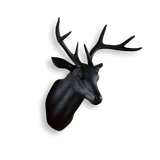 Nordic Deer Wall Decor  Matte Black Stag Head Design - Detailed view
