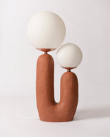 Modern Glass Table Lamp  Pink Resin Base With Dual Globes - Product detail 14