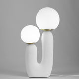 Modern Glass Table Lamp  Pink Resin Base With Dual Globes - Product detail 15