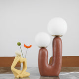 Modern Glass Table Lamp  Pink Resin Base With Dual Globes - Product detail 27