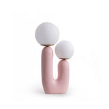 Modern Glass Table Lamp  Pink Resin Base With Dual Globes - Product detail 70