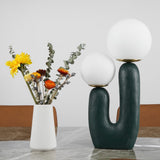 Modern Glass Table Lamp  Pink Resin Base With Dual Globes - Product detail 34