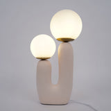 Modern Glass Table Lamp  Pink Resin Base With Dual Globes - Product detail 53