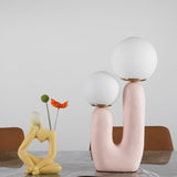 Modern Glass Table Lamp  Pink Resin Base With Dual Globes - Product detail 37