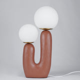 Modern Glass Table Lamp  Pink Resin Base With Dual Globes - Product detail 54