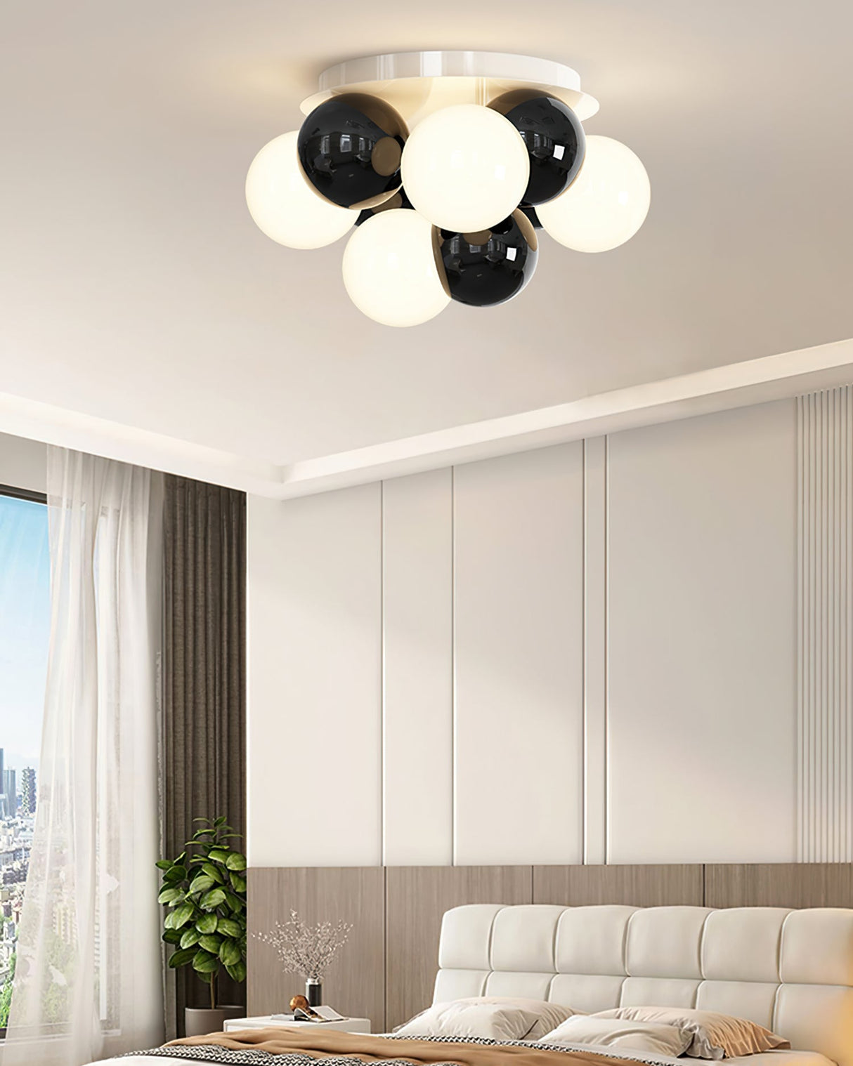 Modern Bubble Ceiling Light  Cream Glass Spheres Design - Product detail 7