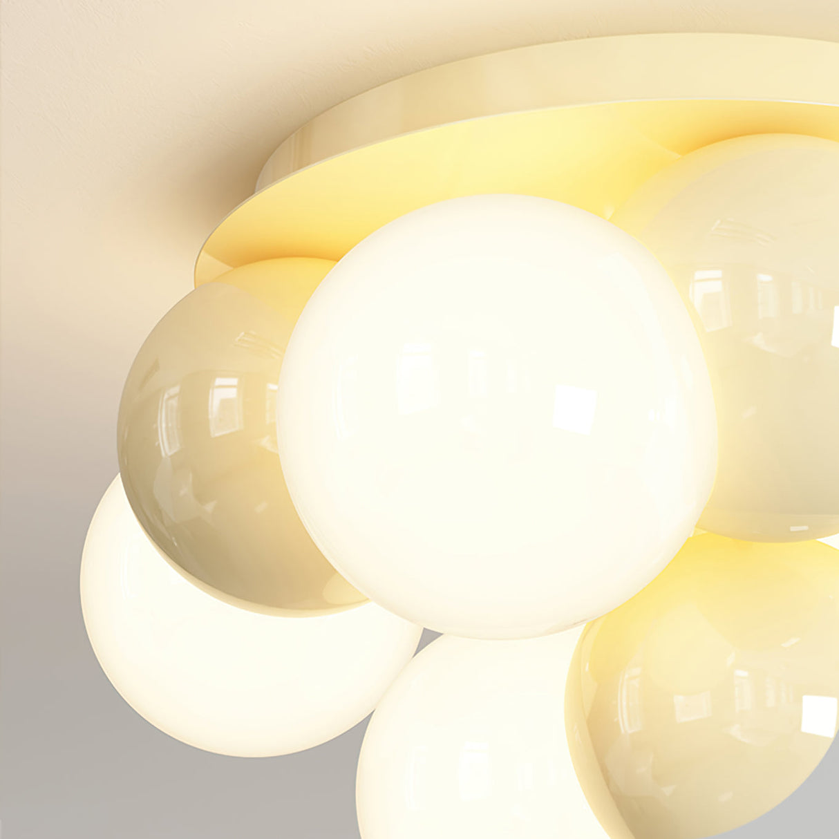 Modern Bubble Ceiling Light  Cream Glass Spheres Design - Product detail 13