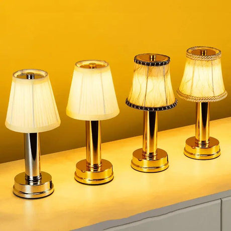 Wireless Table Lamp  Brass Frame With Fabric Shade - Product detail 19