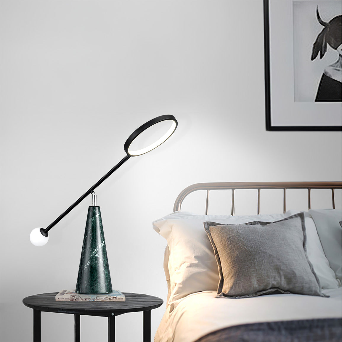 Modern LED Table Lamp  Green Marble Base with Adjustable Neck - Product detail 6
