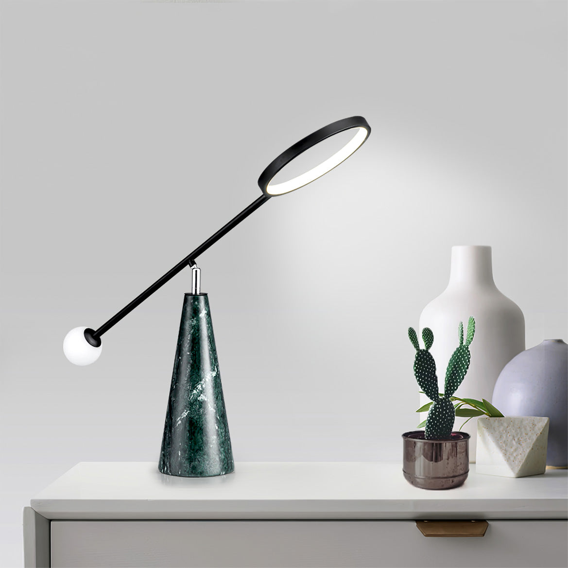 Modern LED Table Lamp  Green Marble Base with Adjustable Neck - Product detail 7