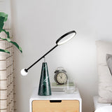 Modern LED Table Lamp  Green Marble Base with Adjustable Neck - Detailed view