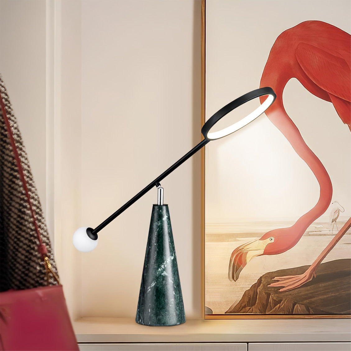 Modern LED Table Lamp  Green Marble Base with Adjustable Neck - Product detail 12