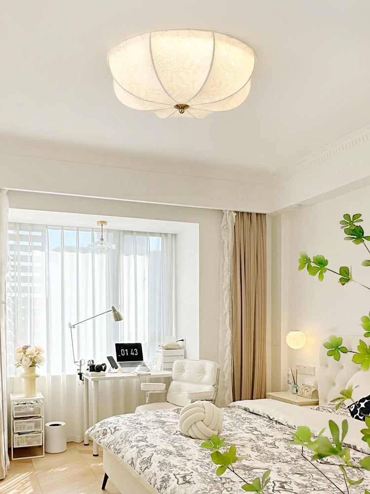 Floral Ceiling Light  Orchid Pattern Fabric Shade - Product detail 7