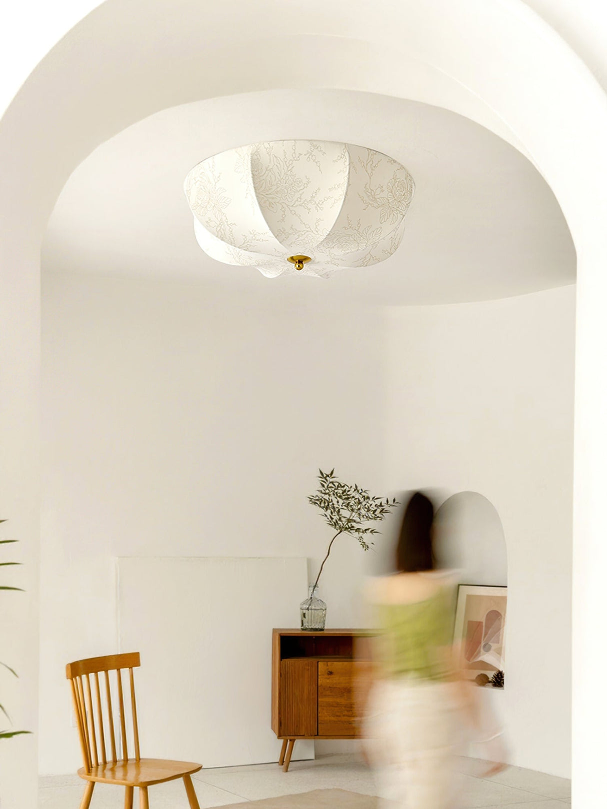 Floral Ceiling Light  Orchid Pattern Fabric Shade - Product detail 11